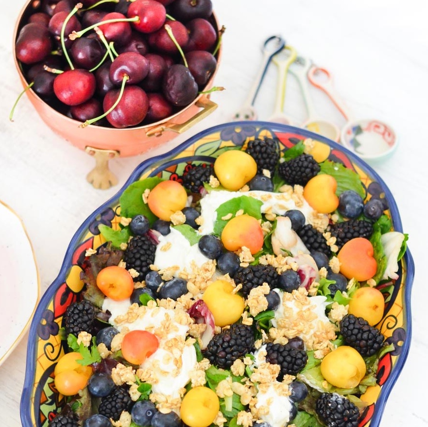 fruit and burrata salad