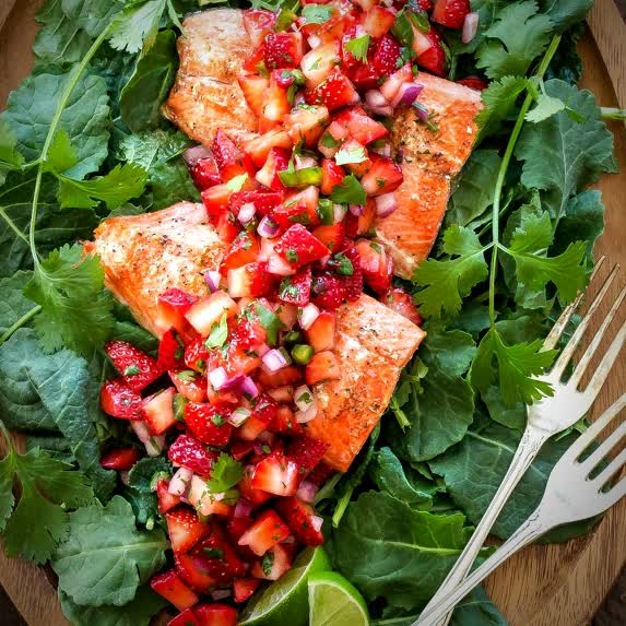 Healthy salmon dish